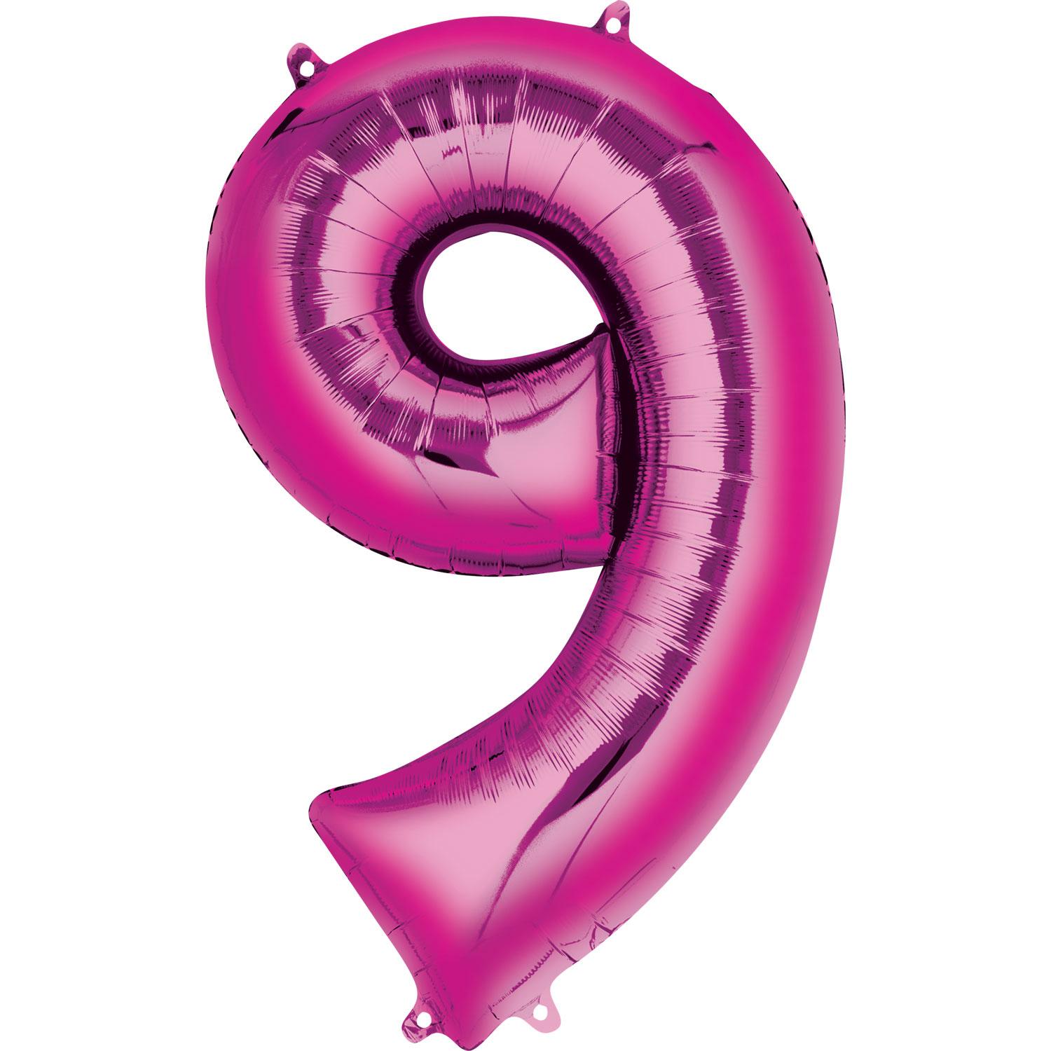 Pink Number 9 Mini Shape Foil Balloon 40cm Balloons & Streamers - Party Centre