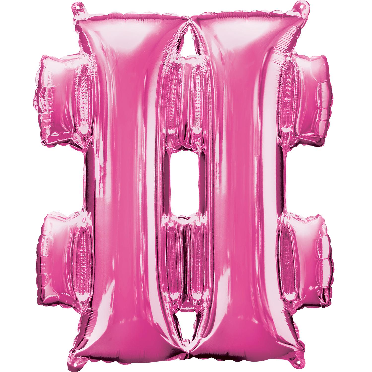 Pink # Symbol Mini Shape Foil Balloon 40cm Balloons & Streamers - Party Centre