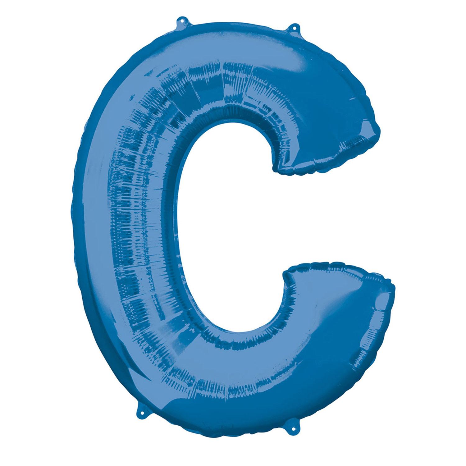 Blue Letter C Mini Shape Foil Balloon 40cm Balloons & Streamers - Party Centre