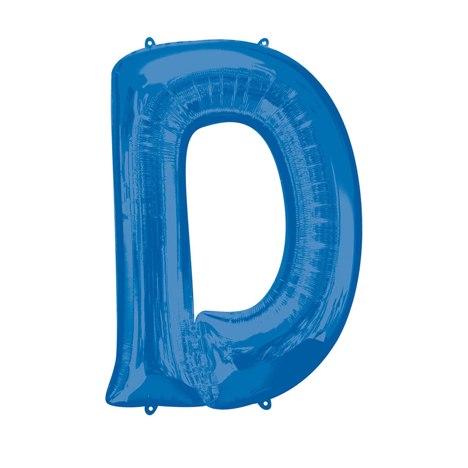 Blue Letter D Mini Shape Foil Balloon 40cm Balloons & Streamers - Party Centre