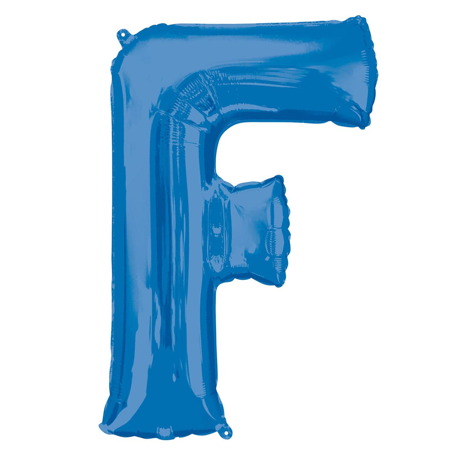 Blue Letter F Mini Shape Foil Balloon 40cm Balloons & Streamers - Party Centre