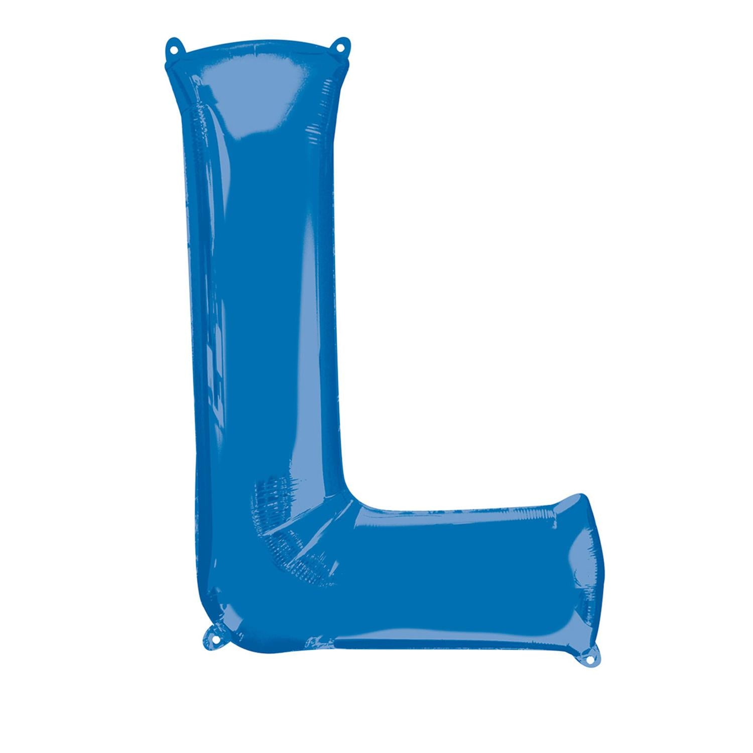 Blue Letter L Mini Shape Foil Balloon 40cm Balloons & Streamers - Party Centre