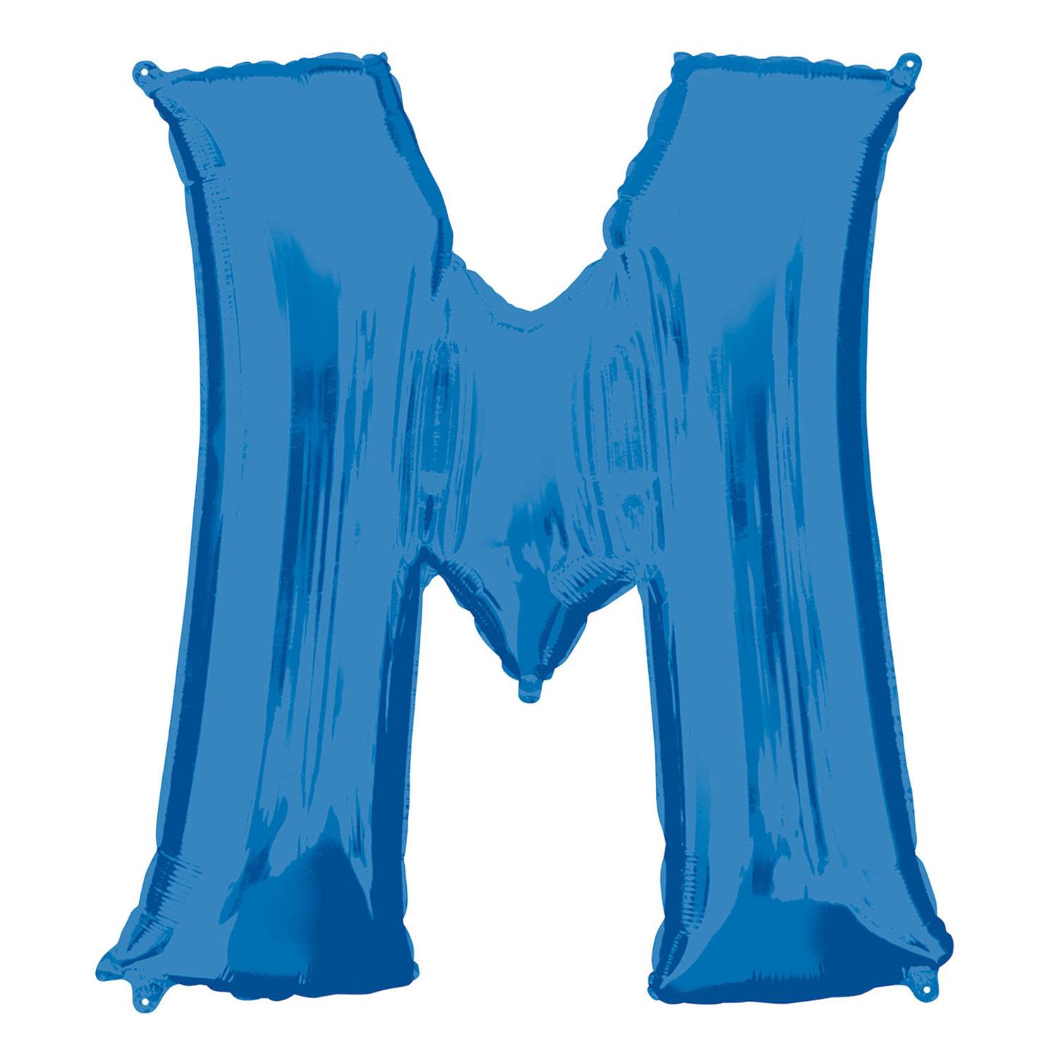 Blue Letter M Mini Shape Foil Balloon 40cm Balloons & Streamers - Party Centre