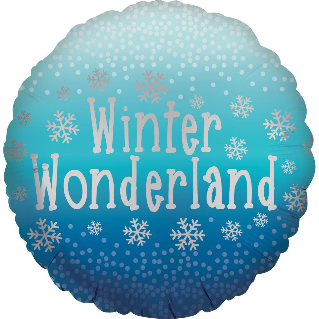 Winter Wonderland Satin Foil Balloon 45cm Balloons & Streamers - Party Centre
