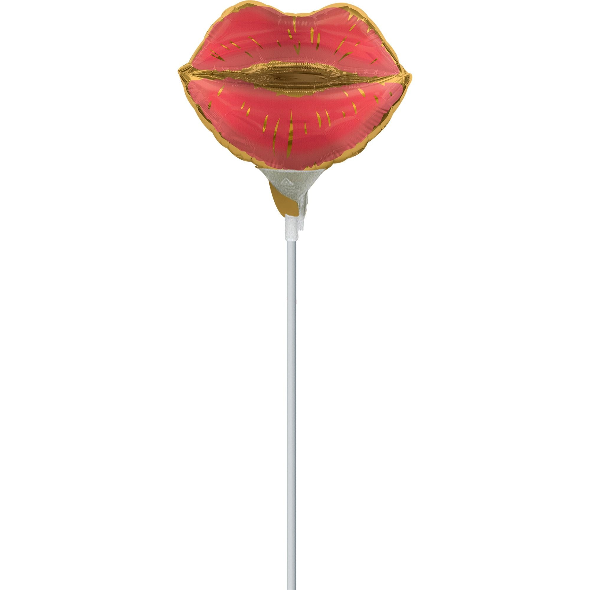 Sangria Lips Satin Mini Shape Foil Balloon Balloons & Streamers - Party Centre