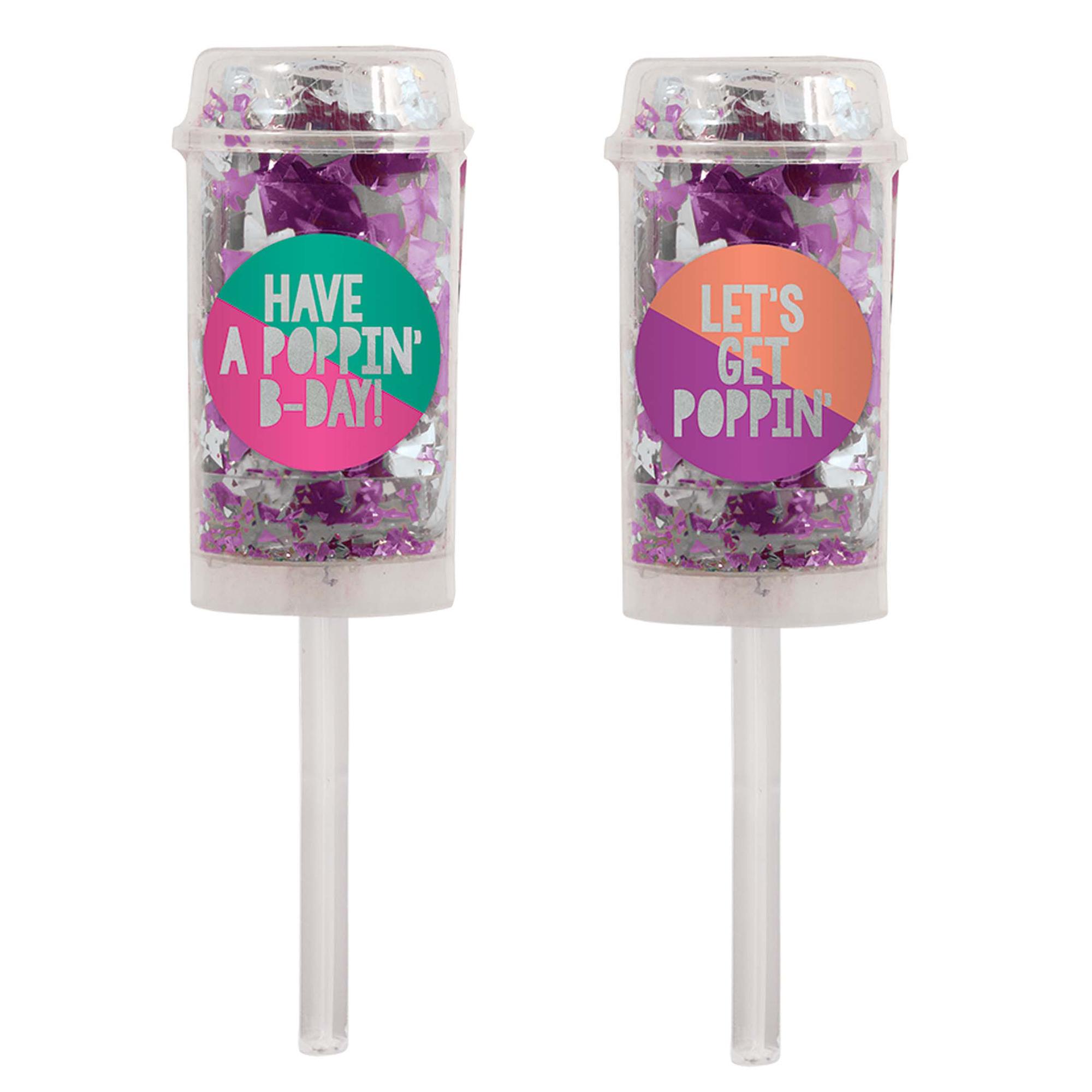 Young and Fab Push Up Confetti Poppers 2pcs Decorations - Party Centre