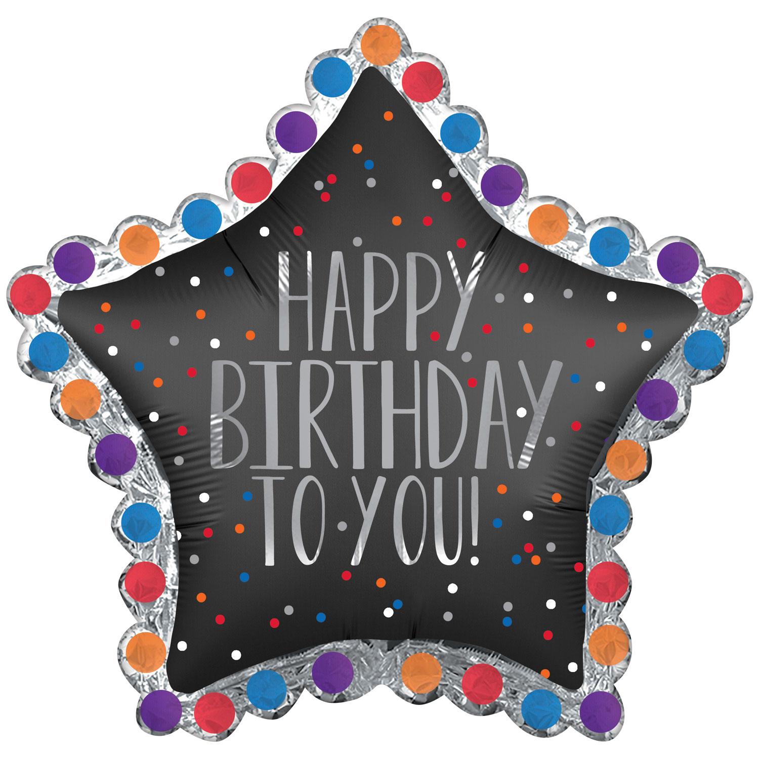 Happy Birthday to You Satin Star SuperShape Balloon 86x81cm Balloons & Streamers - Party Centre