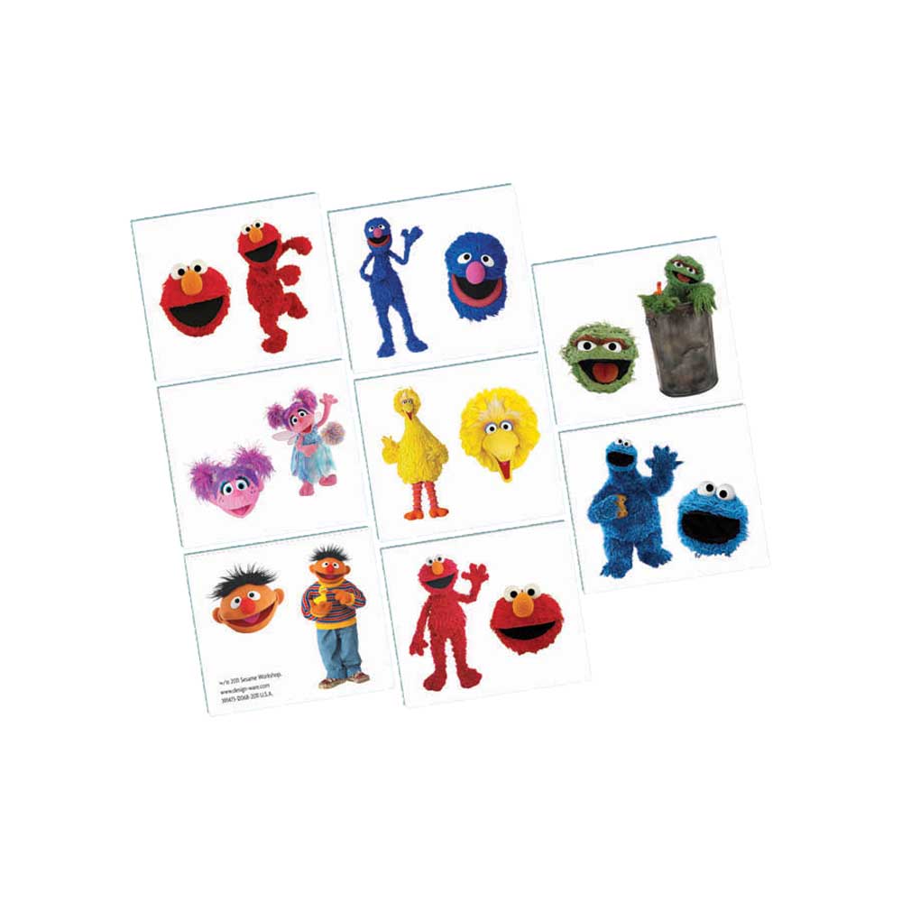 Sesame Street Tattoo Favors 8 Sheets Party Favors - Party Centre