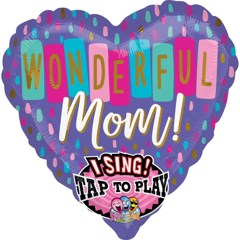 Wonderful Mom Gold Jumbo Sing-A-Tune Balloon 71cm Balloons & Streamers - Party Centre