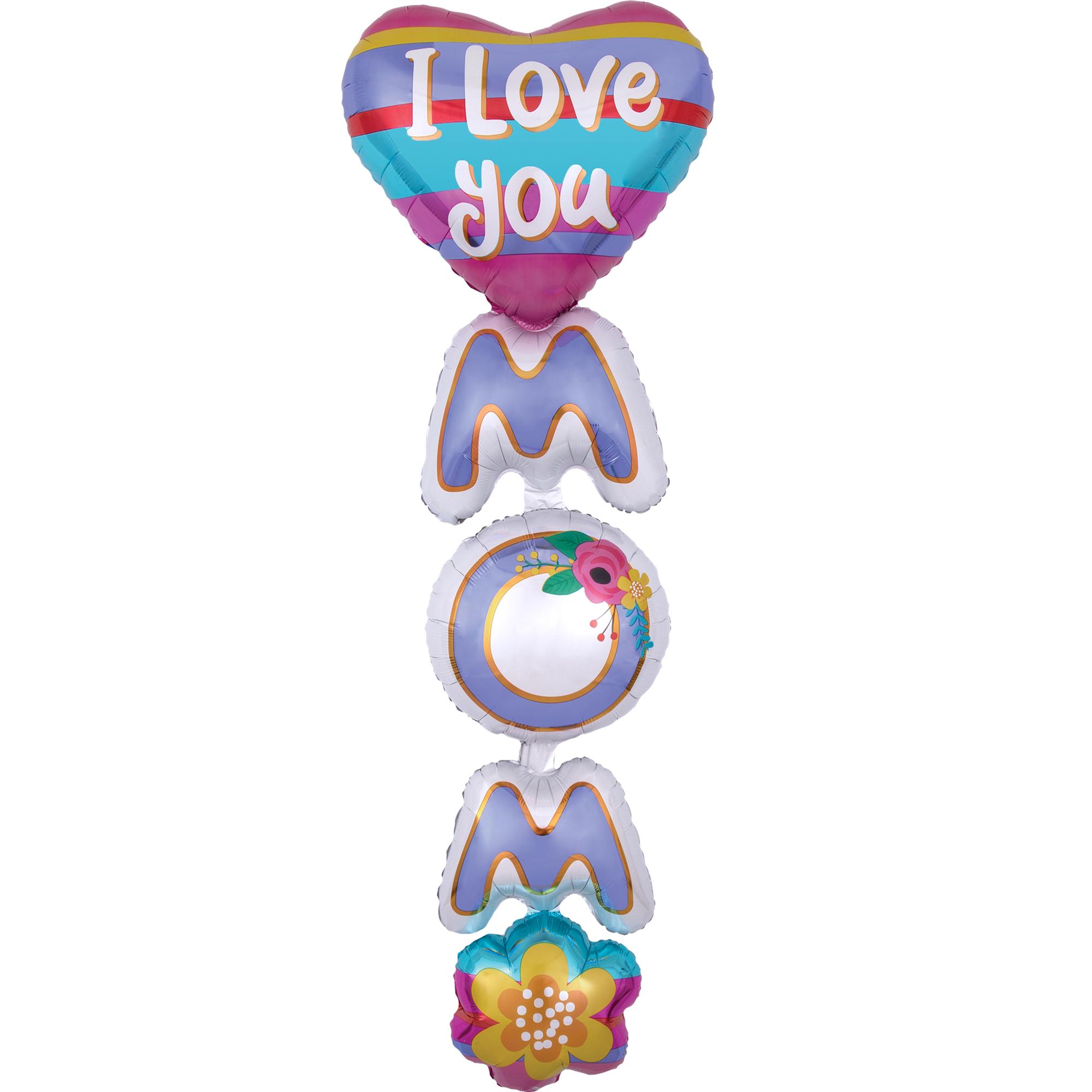 I Love You MOM Giant Multi-Balloon 53x167cm Balloons & Streamers - Party Centre