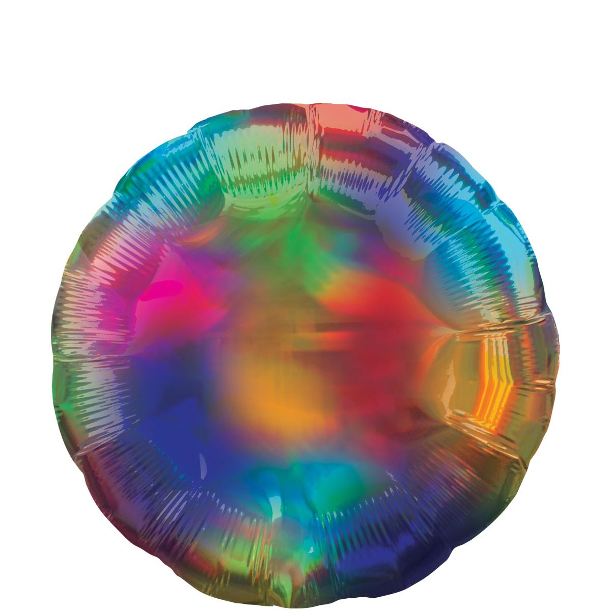 Rainbow Iridescent Circle Foil Balloon 45cm Balloons & Streamers - Party Centre