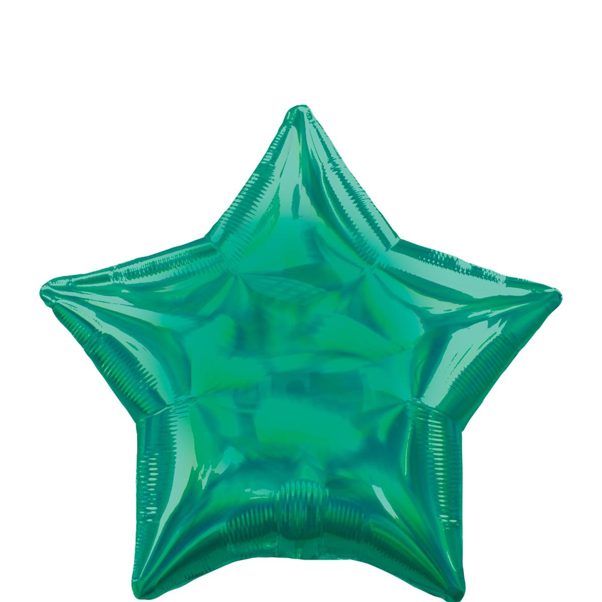 Green Iridescent Star Foil Balloon 45cm Balloons & Streamers - Party Centre
