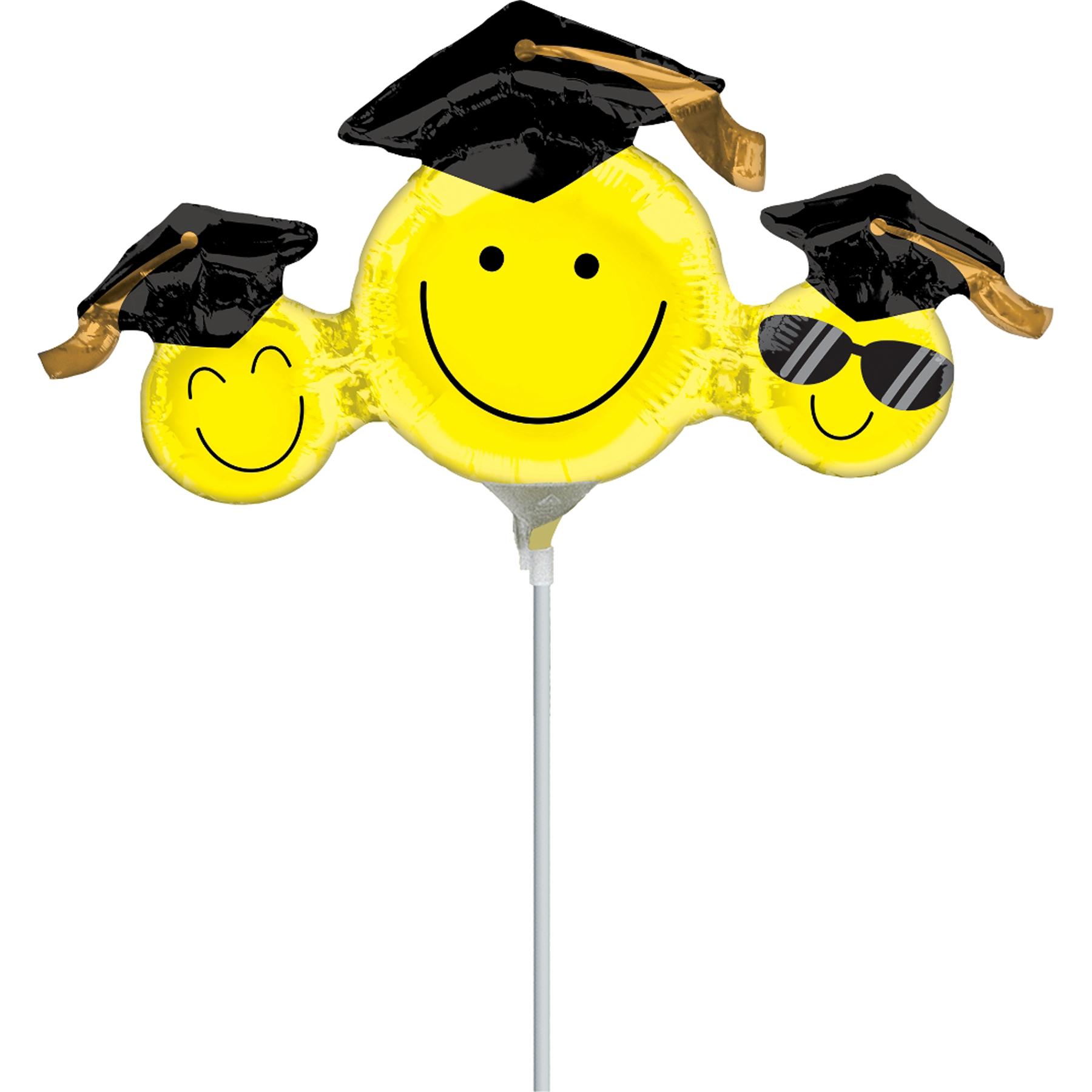 Happy Grad Faces Mini Shape Foil Balloon Balloons & Streamers - Party Centre