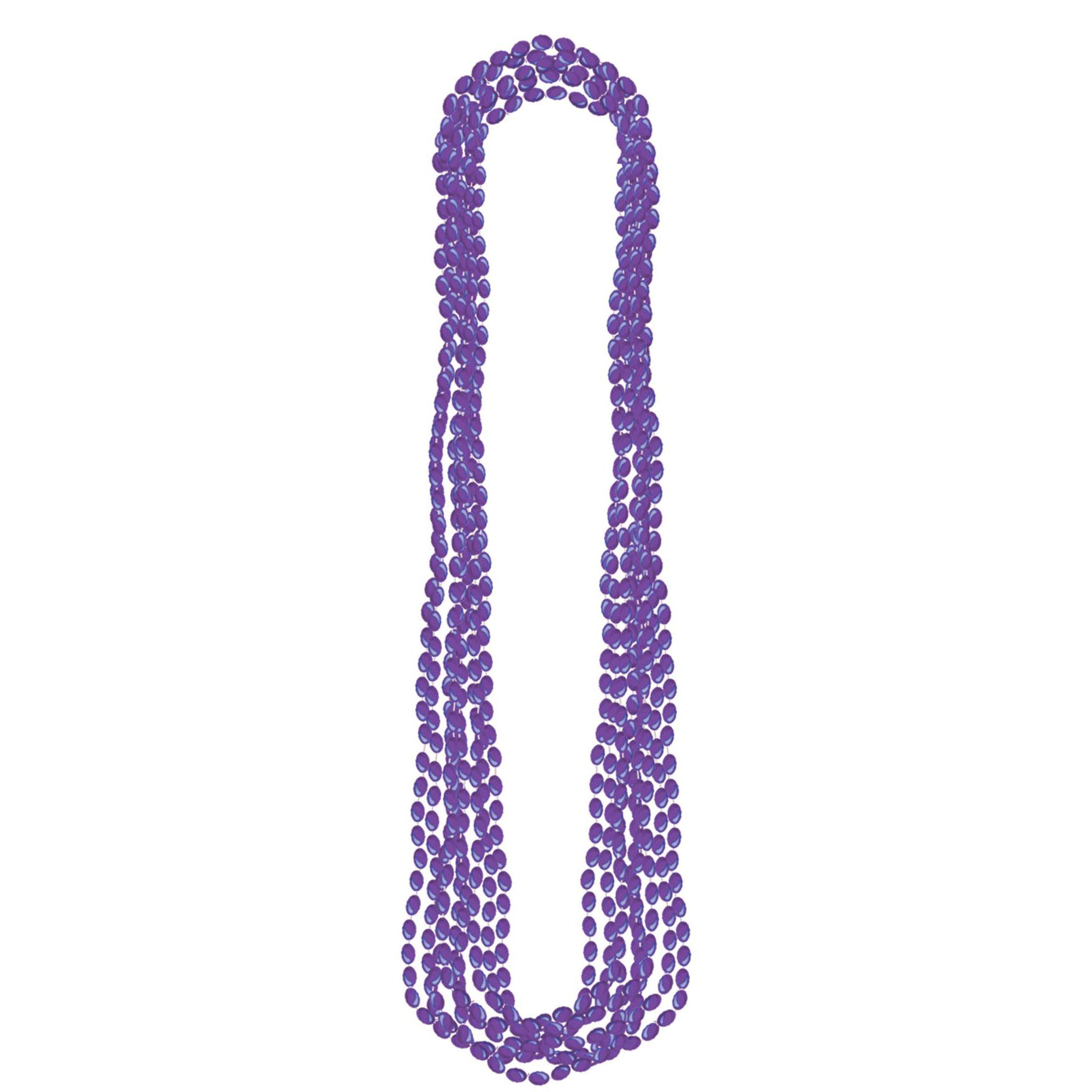 Metallic Purple Necklaces 8pcs Costumes & Apparel - Party Centre