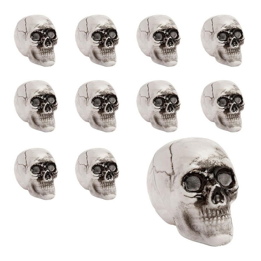 Mini Plastic Skulls Favor 2in x 1.50in, 18pcs Favours - Party Centre