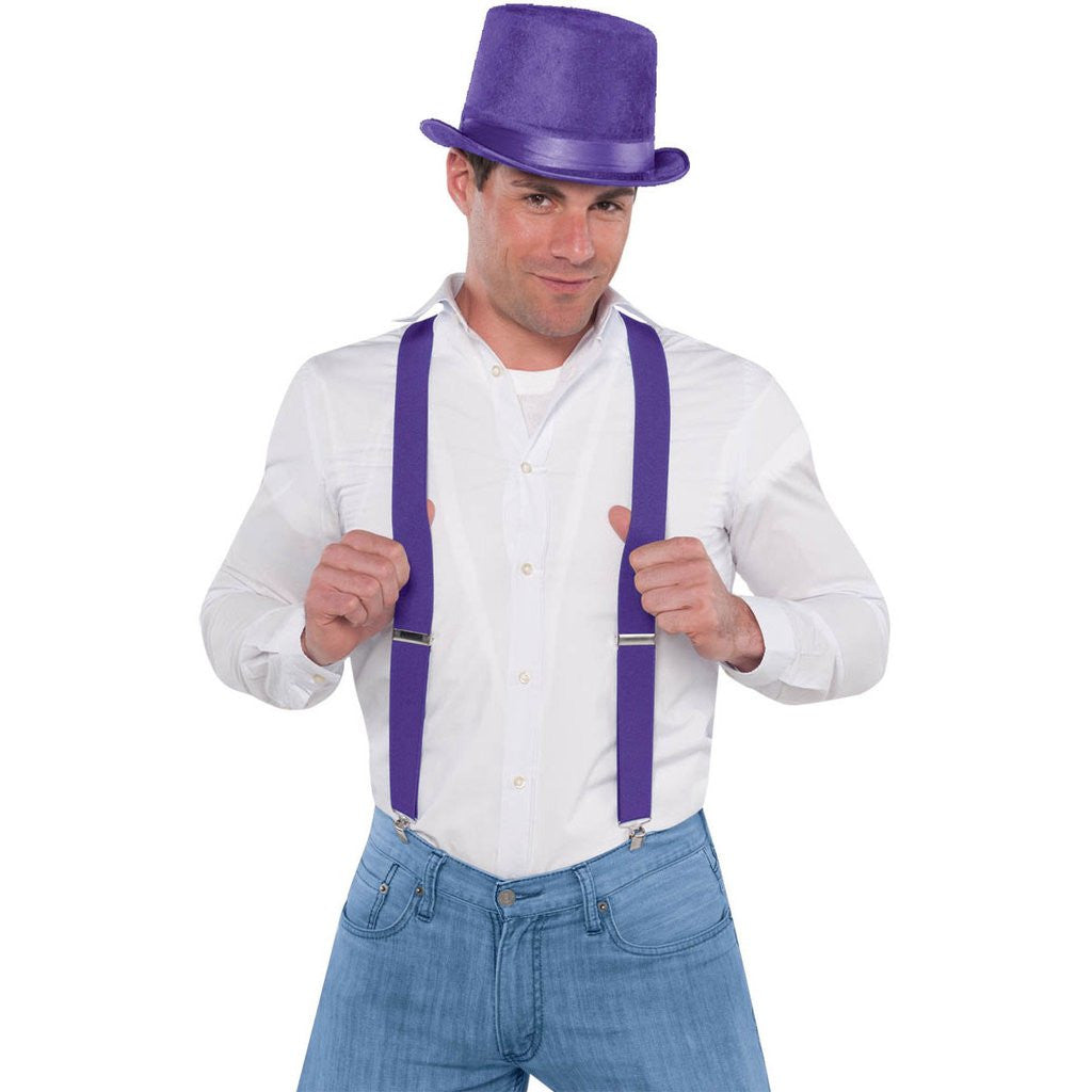 Purple Suspenders Costumes & Apparel - Party Centre