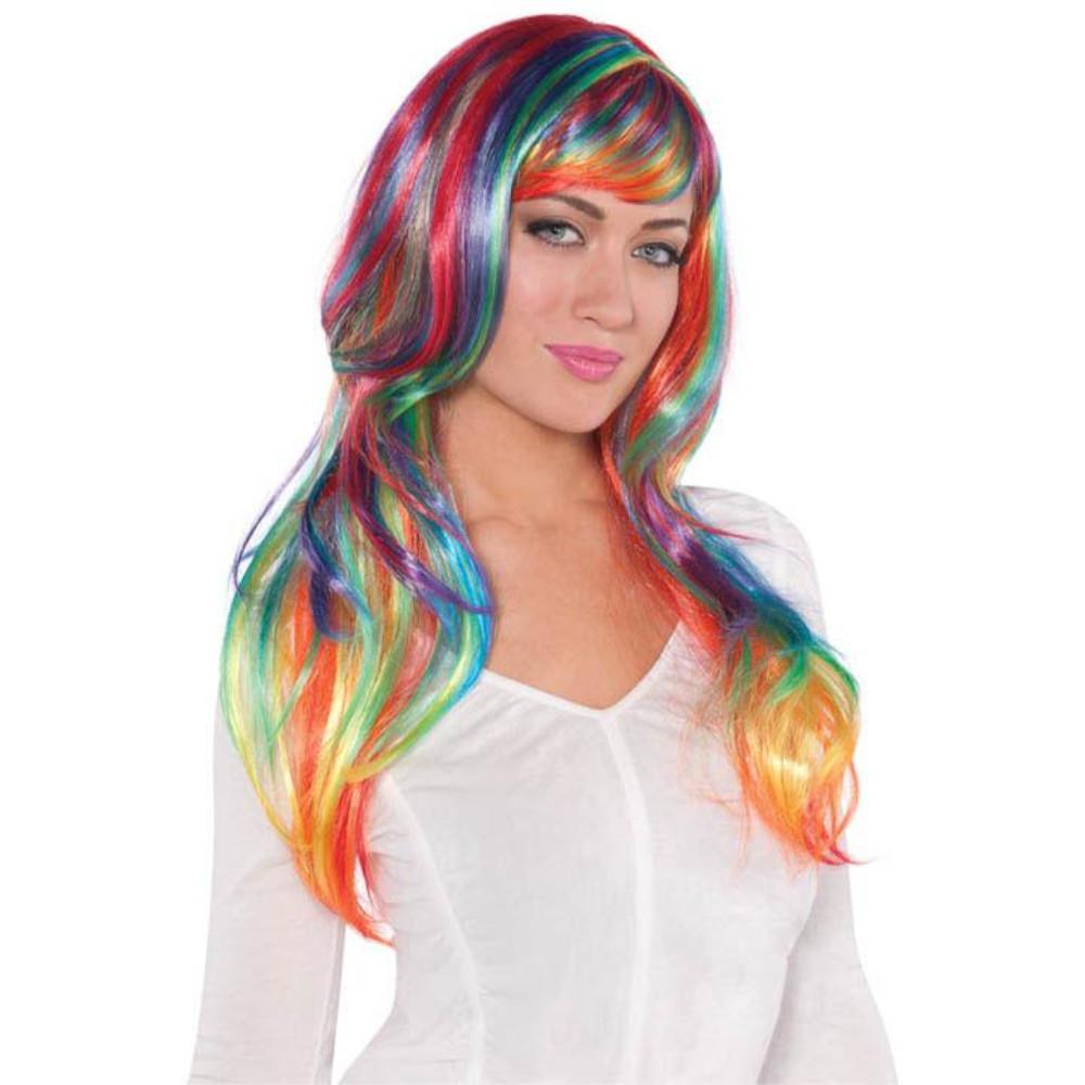 Glamorous Rainbow Wig Costumes & Apparel - Party Centre