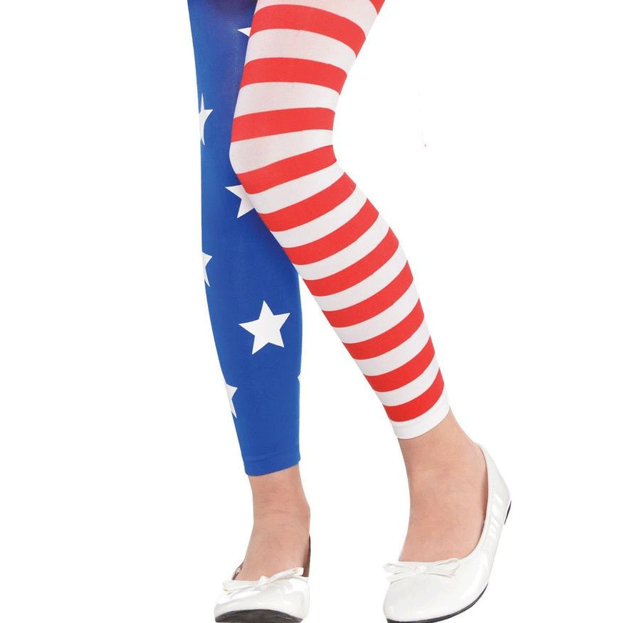 Child Red,White, Blue Footless Tights