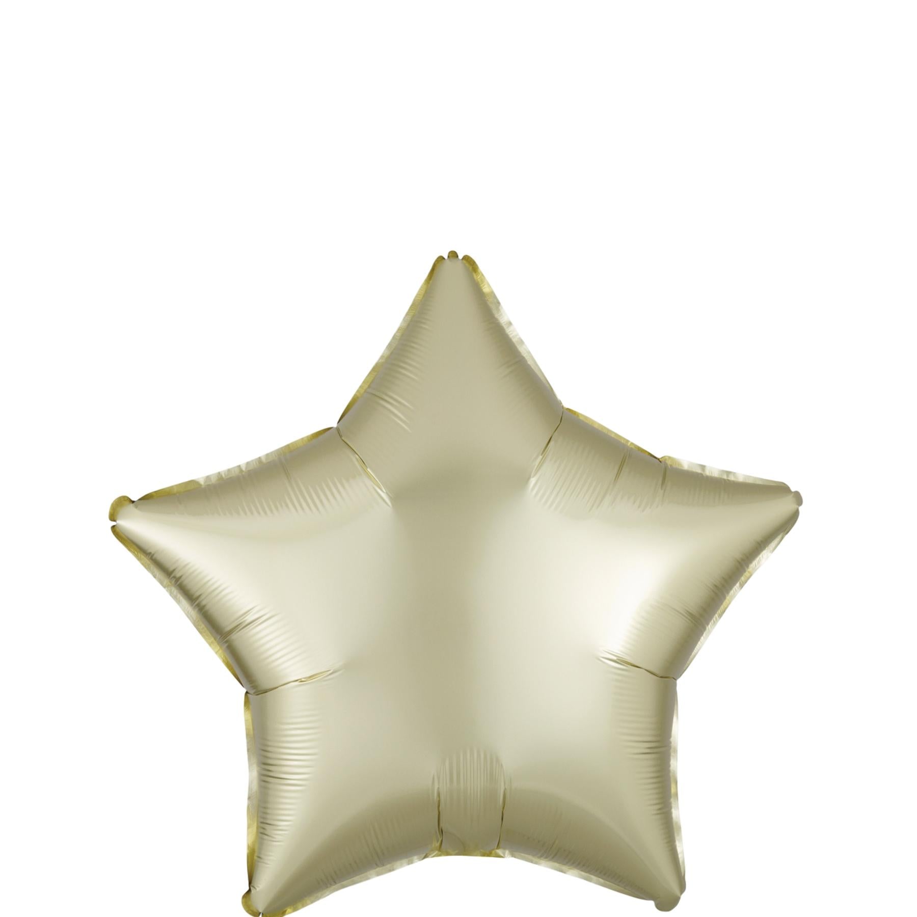 Pastel Yellow Star Satin Luxe Foil Balloon 45cm Balloons & Streamers - Party Centre