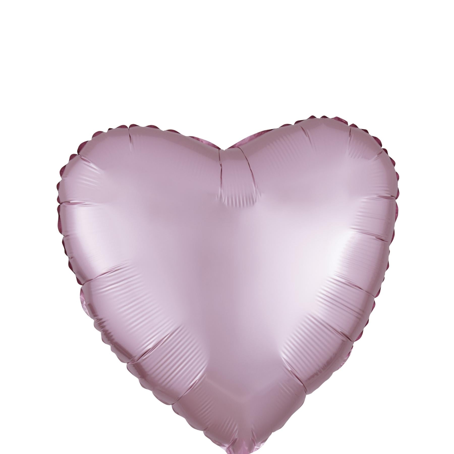 Pastel Pink Heart Satin Luxe Foil Balloon 45cm Balloons & Streamers - Party Centre