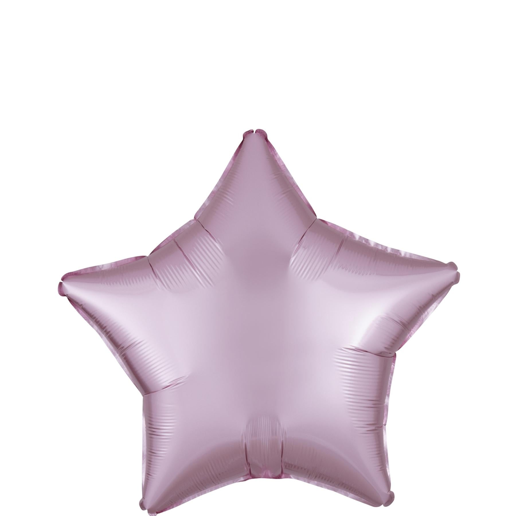 Pastel Pink Star Satin Luxe Foil Balloon 45cm Balloons & Streamers - Party Centre