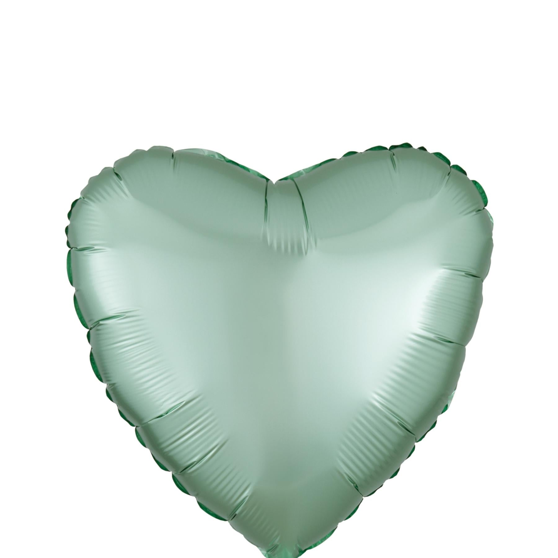 Mint Green Heart Satin Luxe Foil Balloon 45cm Balloons & Streamers - Party Centre