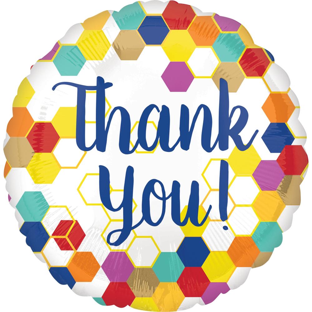 Geometric Thank You Foil Balloon 45cm Balloons & Streamers - Party Centre