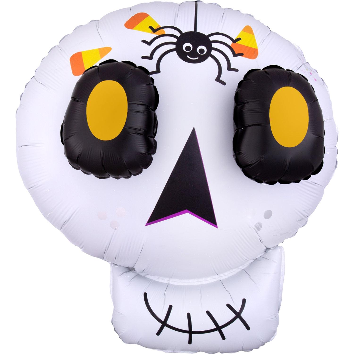 3D Cute Halloween Skull EZ-Fill Multi-Balloon 55x63cm Balloons & Streamers - Party Centre