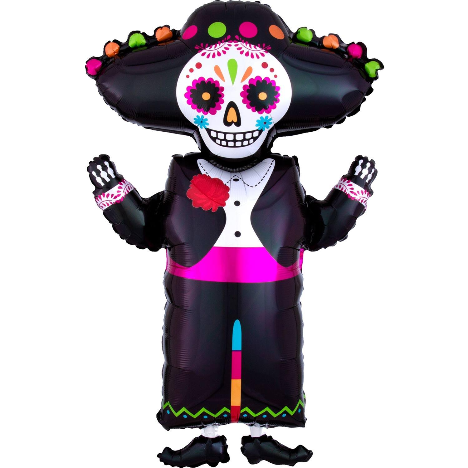 Day of the Dead Skeleton SuperShape 53x86cm Balloons & Streamers - Party Centre