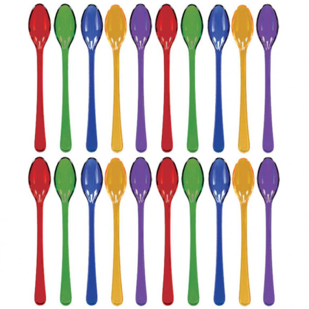 Jewel Tone Cocktail Spoons 20pcs Candy Buffet - Party Centre