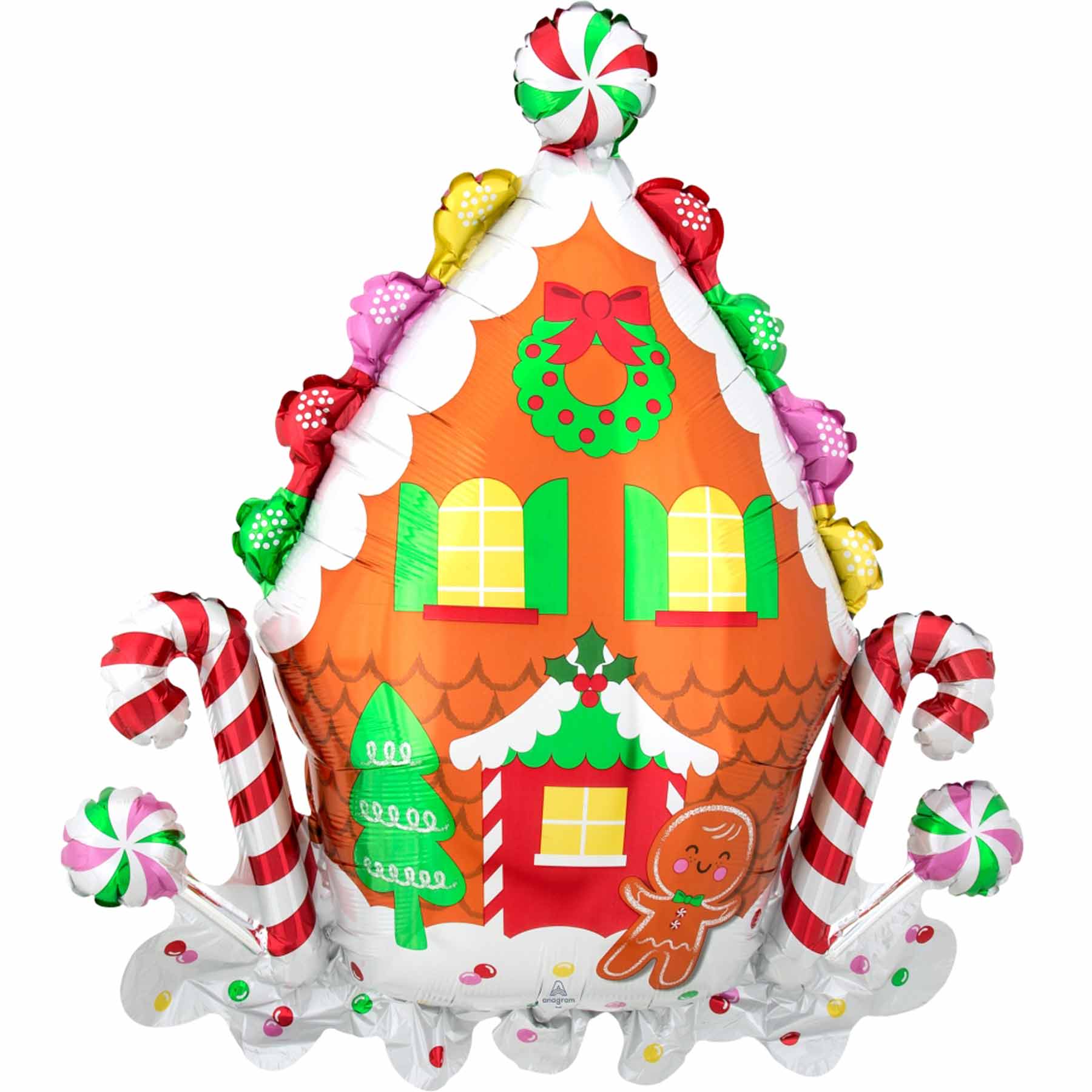 Gingerbread House & Holiday Cookies SuperShape 71x76cm Balloons & Streamers - Party Centre