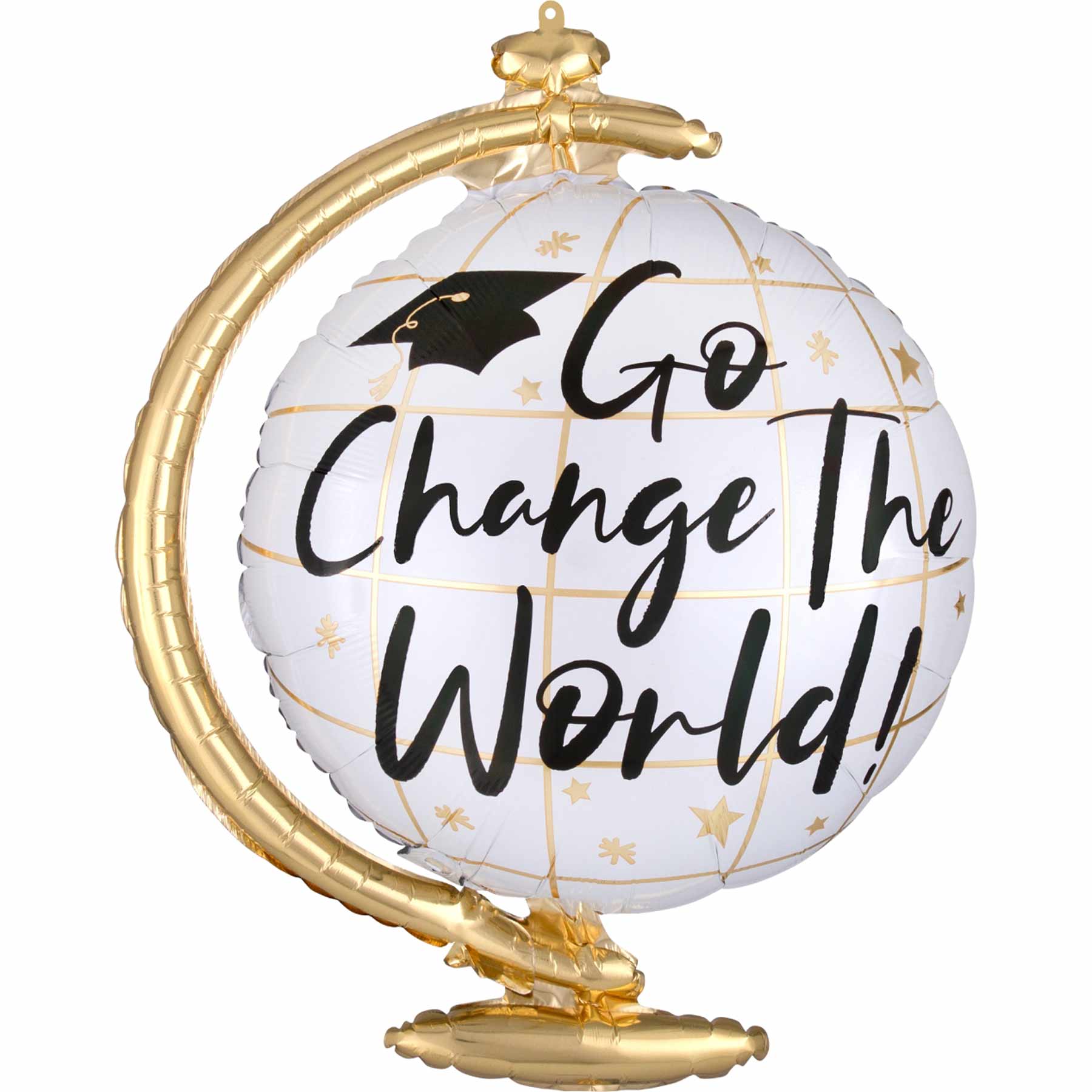 Go Change the World Globe Graduation SuperShape 58cm Balloons & Streamers - Party Centre