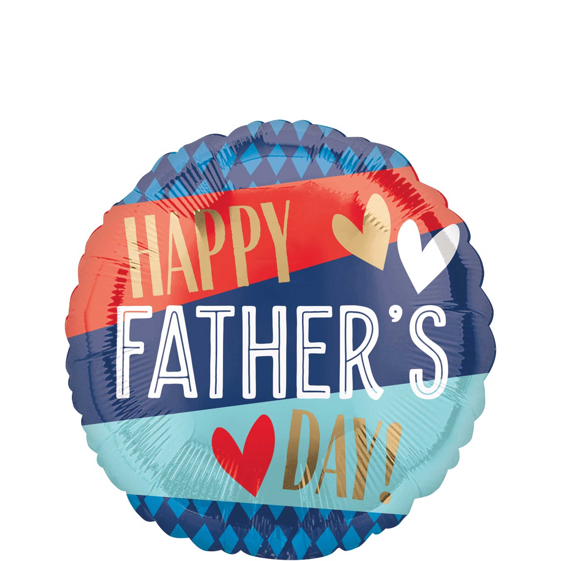 Happy Father's Day Stripes & Argyle Foil Balloon 45cm Balloons & Streamers - Party Centre