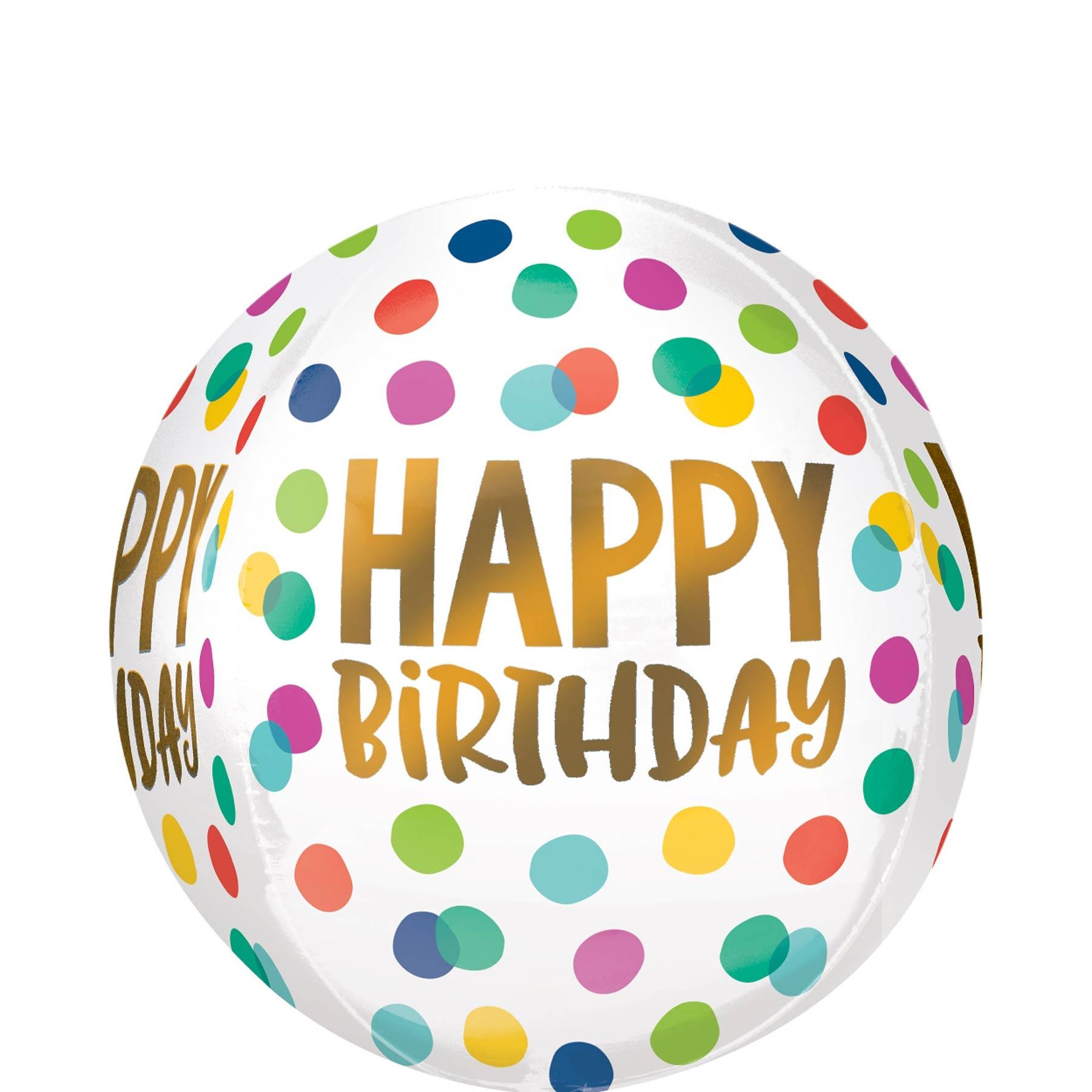 Happy Dots Orbz Balloon 38x40cm Balloons & Streamers - Party Centre
