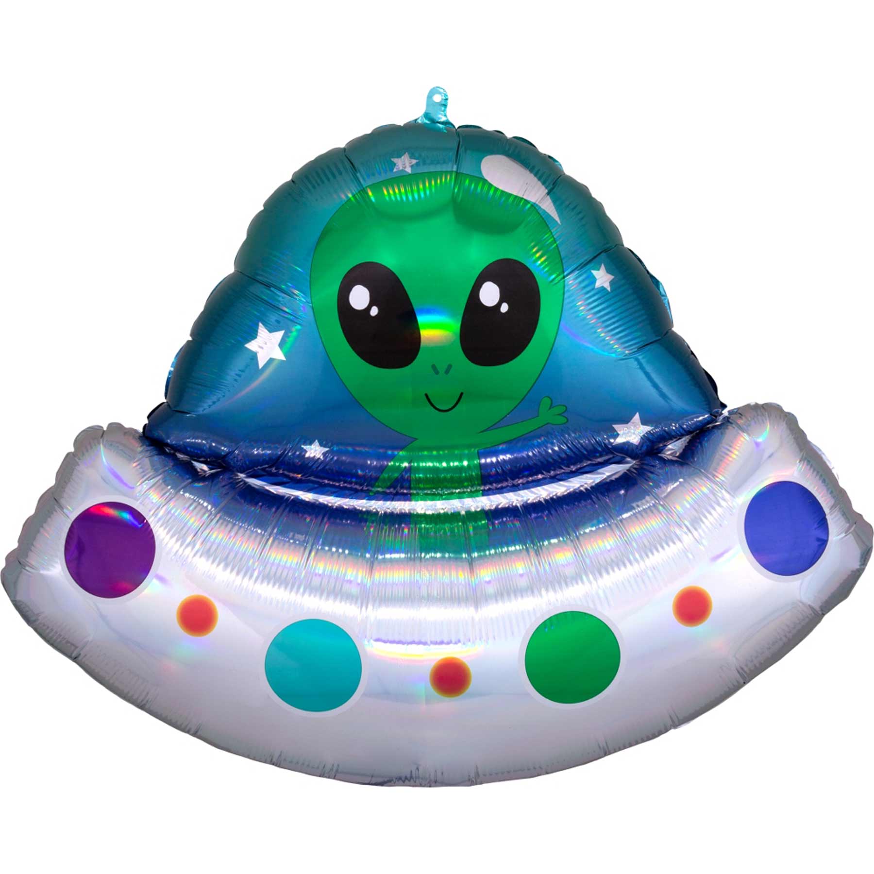 Alien Space Ship Iridescent SuperShape 71x53cm Balloons & Streamers - Party Centre