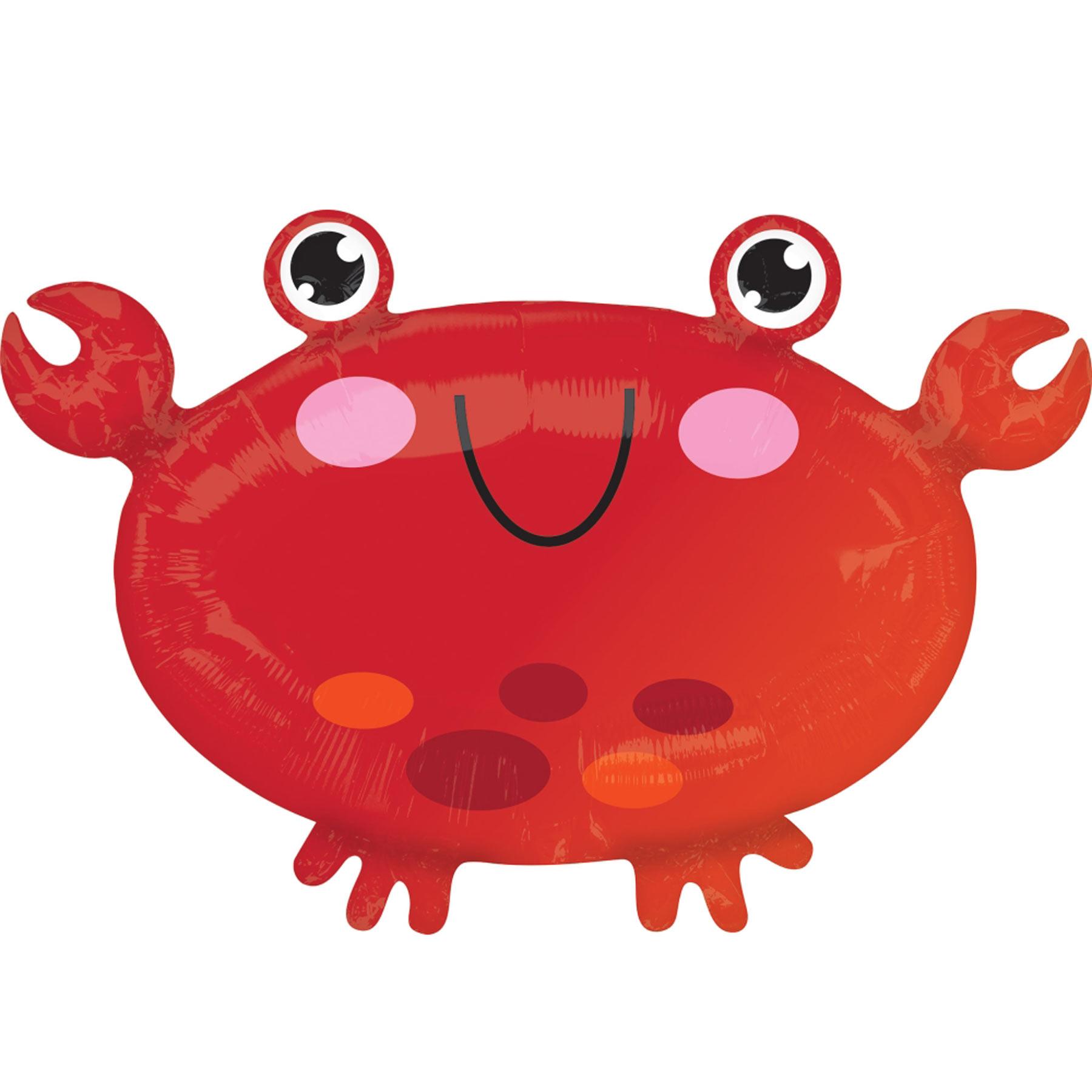 Crab Standard Shape Foil Balloon 22x15cm Balloons & Streamers - Party Centre