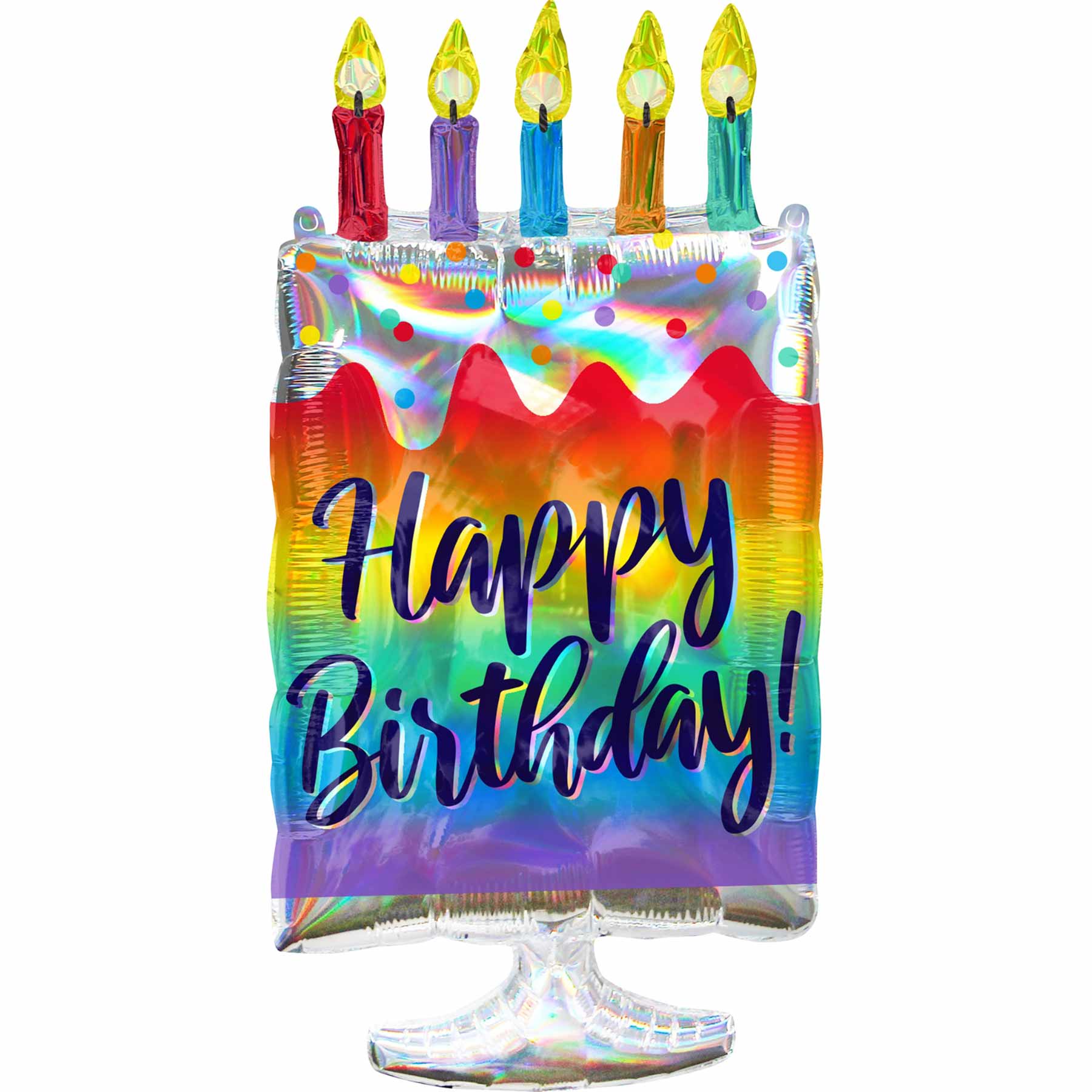 Cake Iridescent SuperShape Balloon 38x76cm Balloons & Streamers - Party Centre