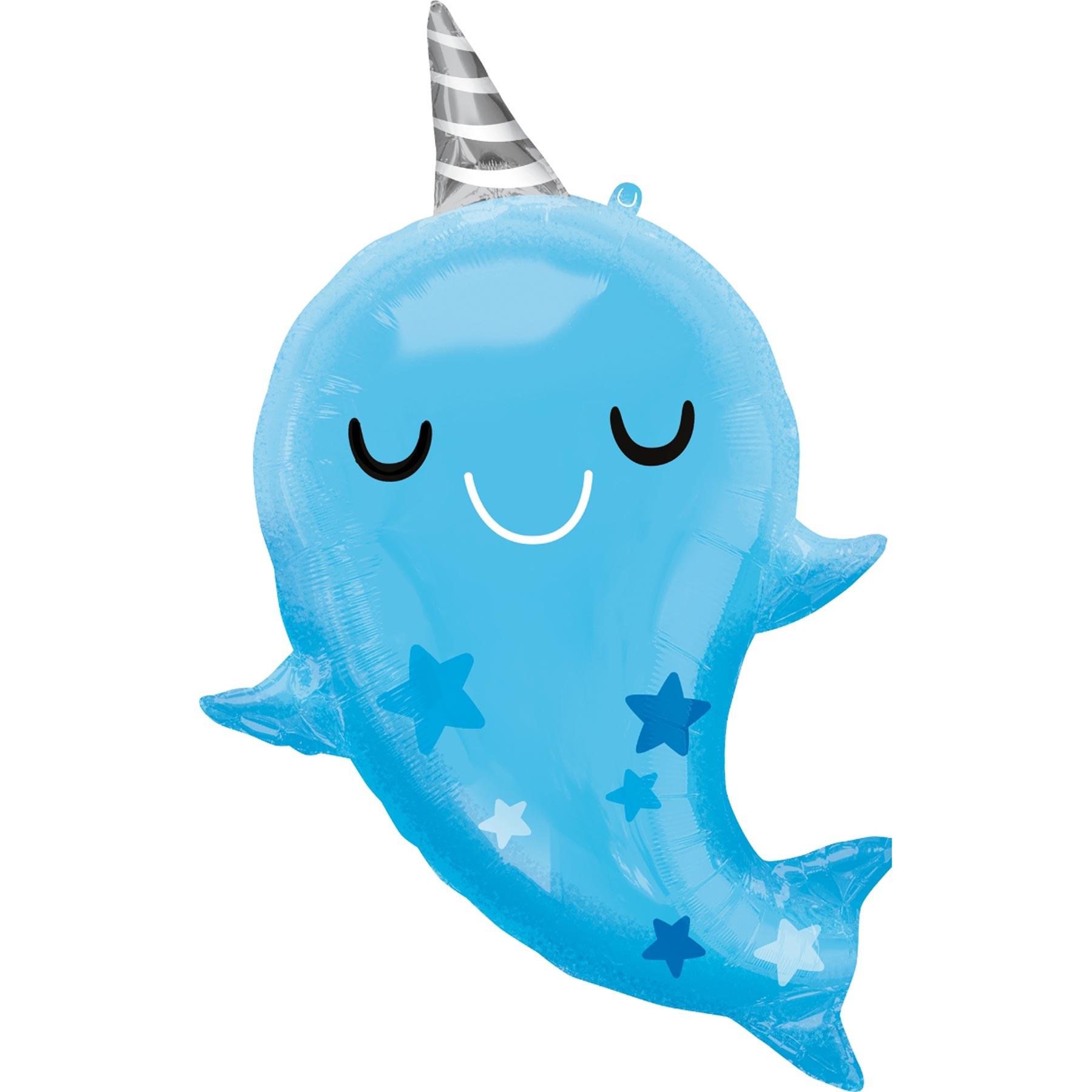Baby Narwhal SuperShape Balloon 66x76cm Balloons & Streamers - Party Centre