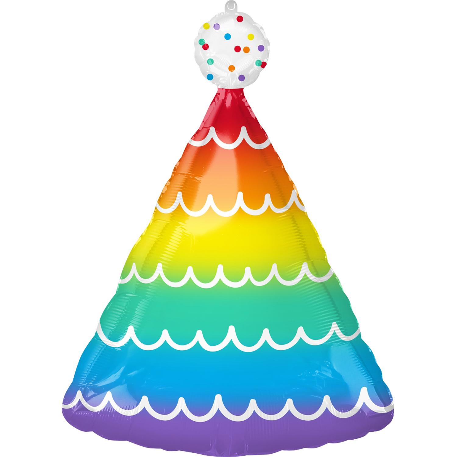 Party Hat Fun Standard Shape Foil Balloon 40x55cm Balloons & Streamers - Party Centre