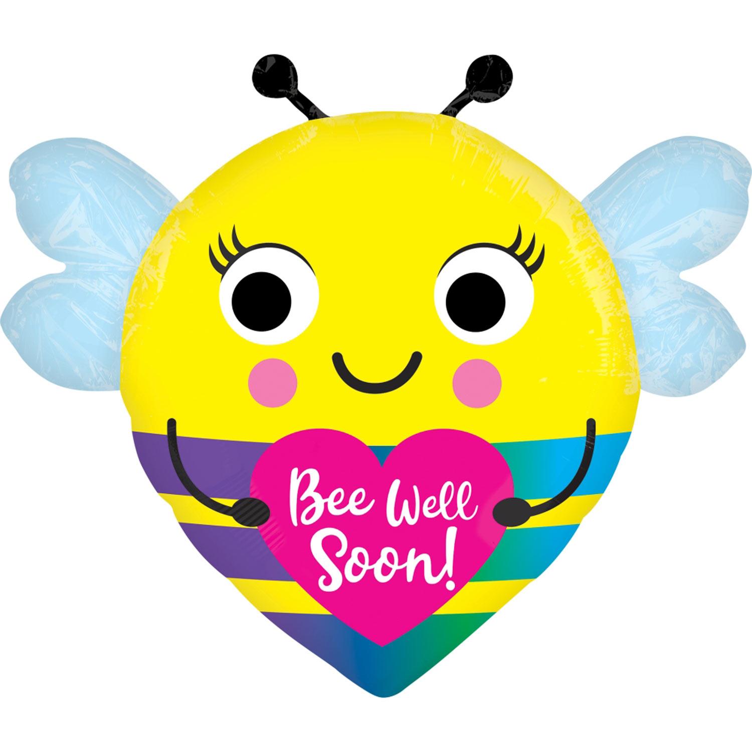 Bee Well Soon Standard Shape Foil Balloon 55x53cm Balloons & Streamers - Party Centre