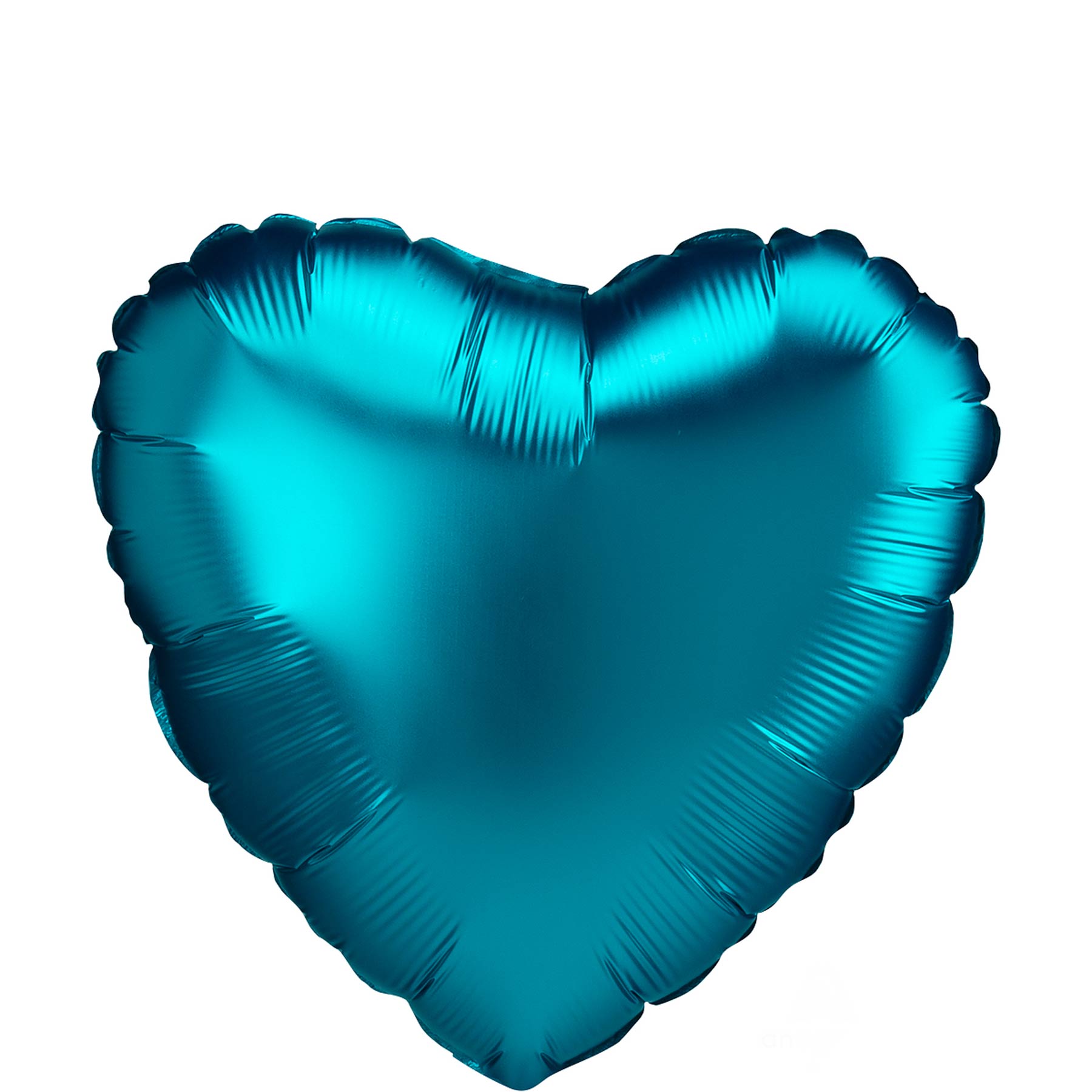 Aqua Satin Luxe Heart Foil Balloon 45cm