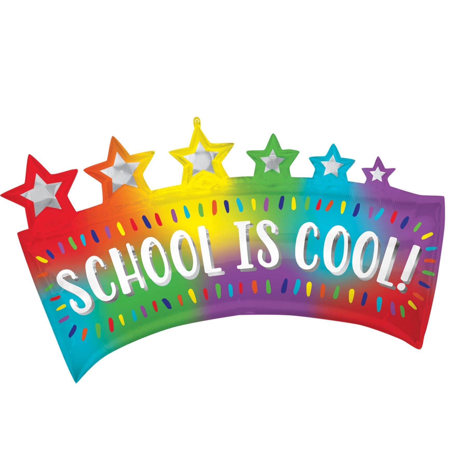 Ombre School Banner SuperShape Balloon 86x48cm Balloons & Streamers - Party Centre