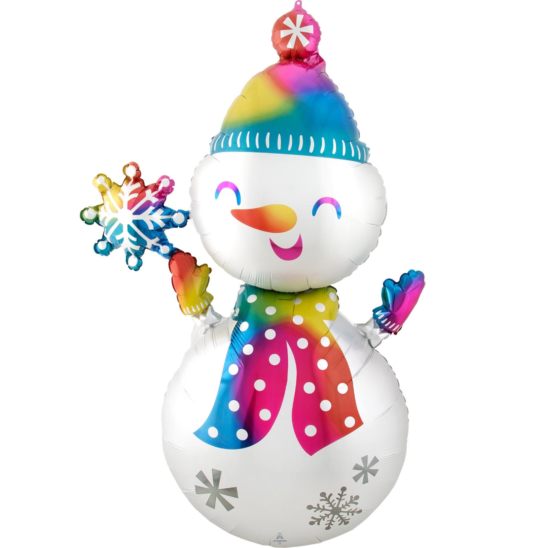 Snowman Infused Satin Giant Multi-Balloon 78x139cm Balloons & Streamers - Party Centre