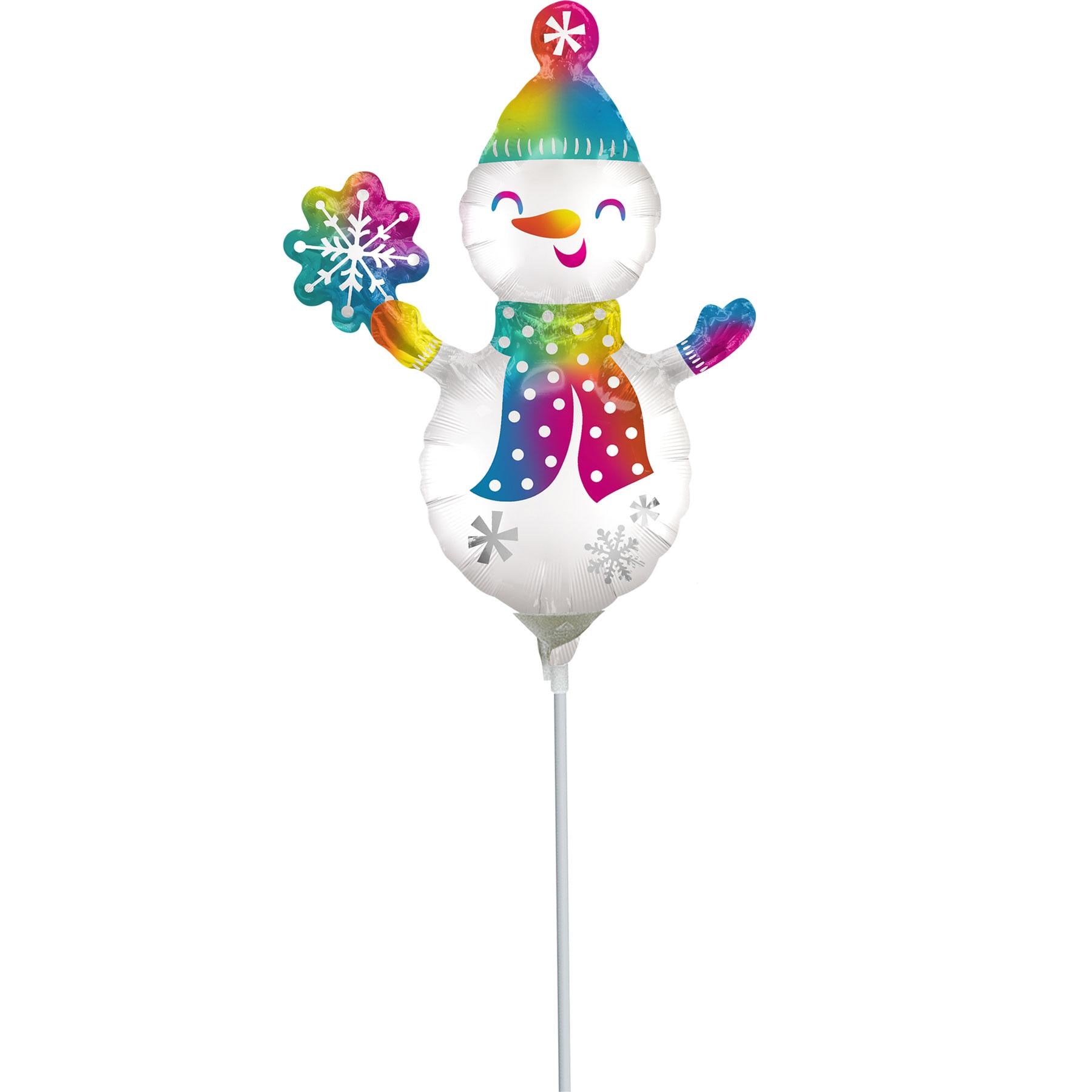 Snowman Satin Infused Mini Shape Balloon 25x33cm Balloons & Streamers - Party Centre