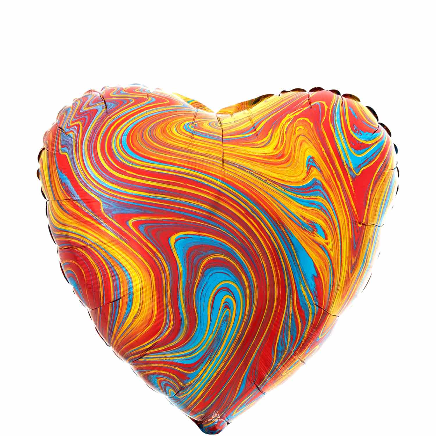 Colorful Heart Marblez Foil Balloon 45cm Balloons & Streamers - Party Centre