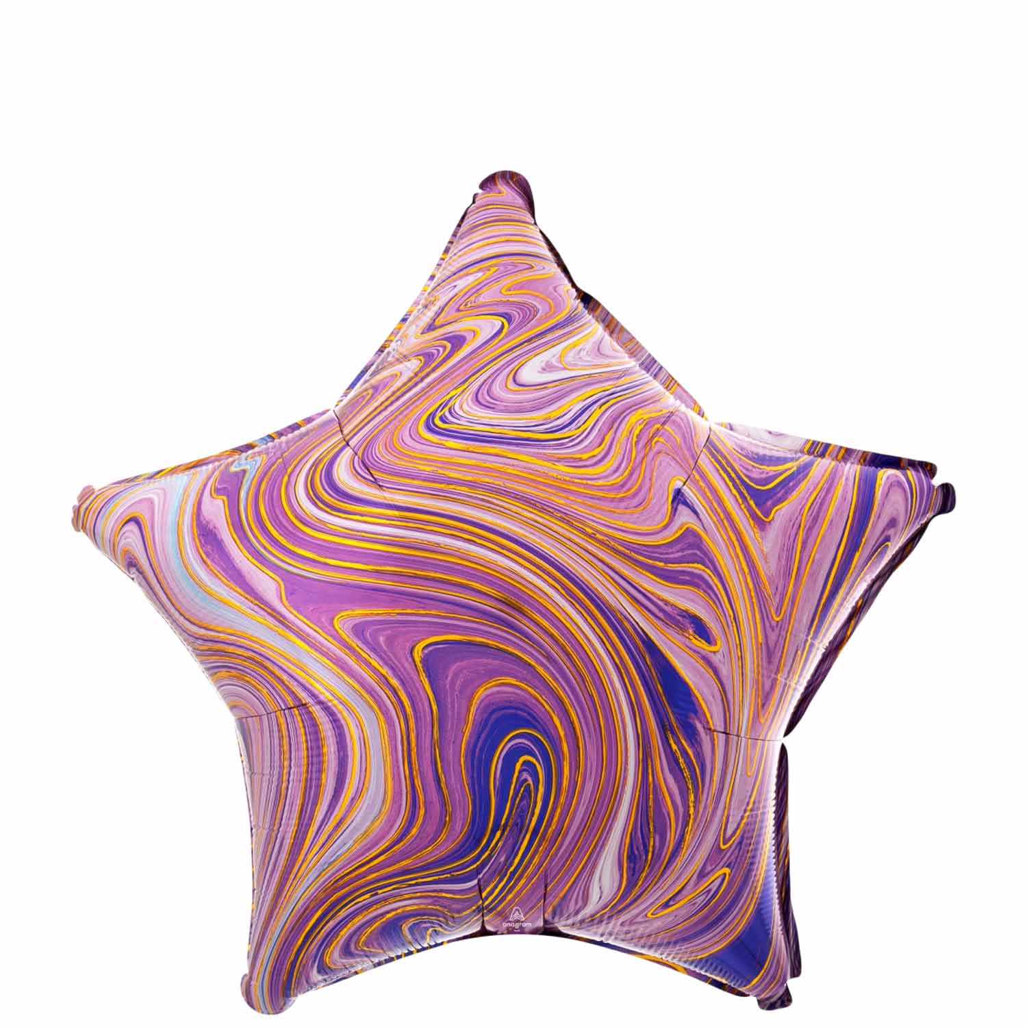 Purple Star Marblez Foil Balloon 45cm Balloons & Streamers - Party Centre