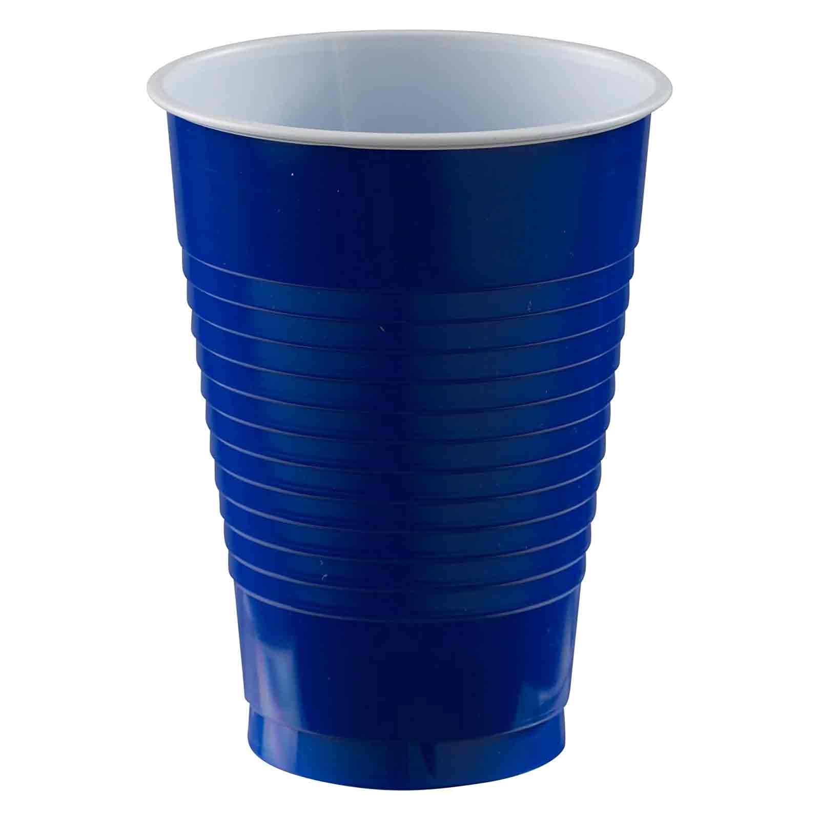 Bright Royal Blue Plastic Cups 18oz, 20pcs