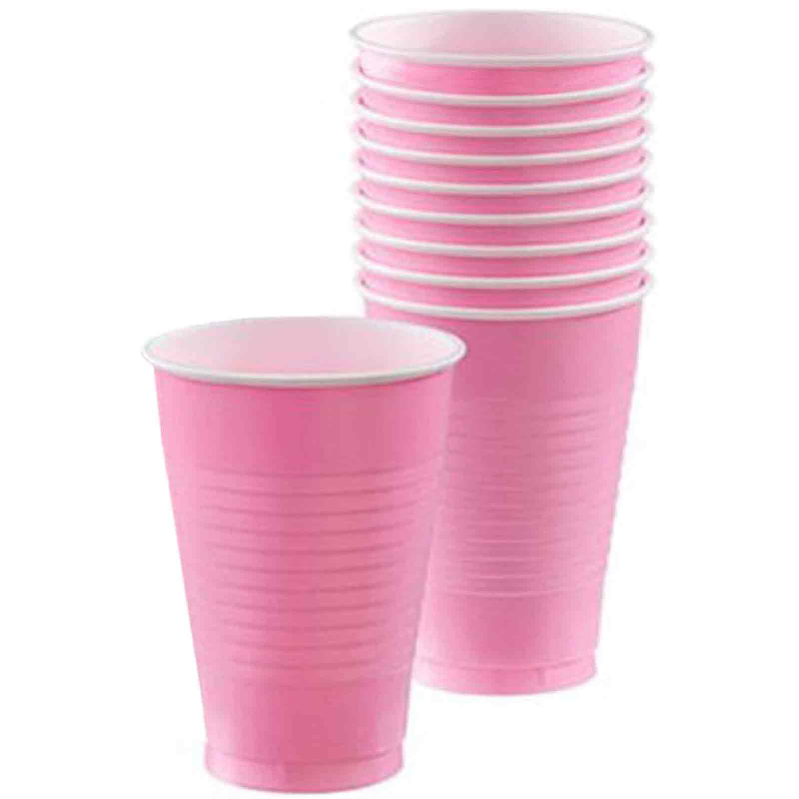 New Pink Plastic Cups 18oz, 20pcs