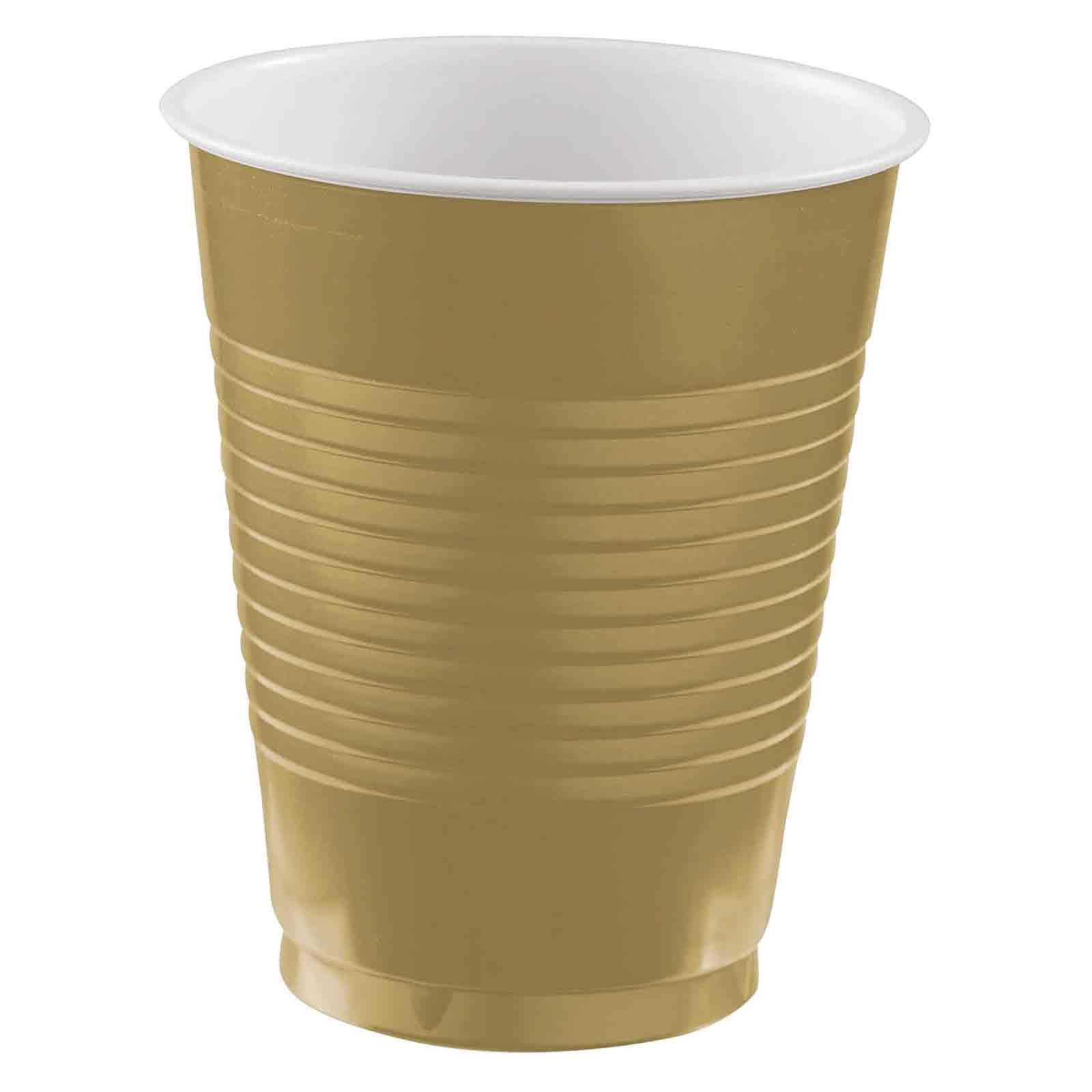 Gold Plastic Cups 18oz, 20pcs