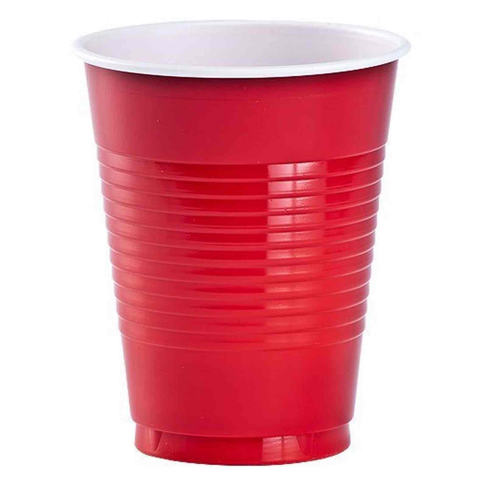 Apple Red Plastic Cups 18oz, 20pcs